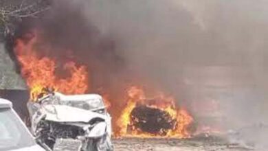 नेक्सा कार शोरूम में लगी आग, जलकर खाक हो गए 4 वाहन